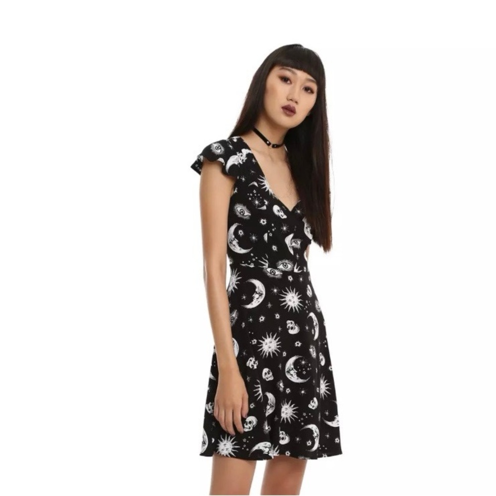 Black Celestial Print Dress